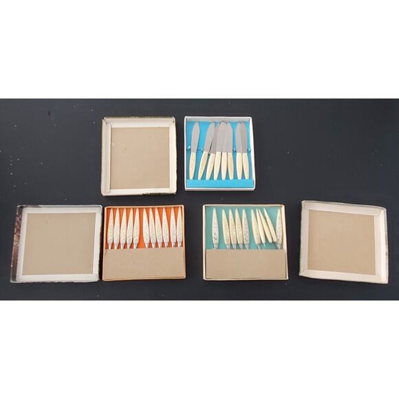 Vintage Mid Century Hors D’oeuvre 21 Forks/8 Knives In 3 Org. Boxes MCM Classic! - Picture 2 of 4